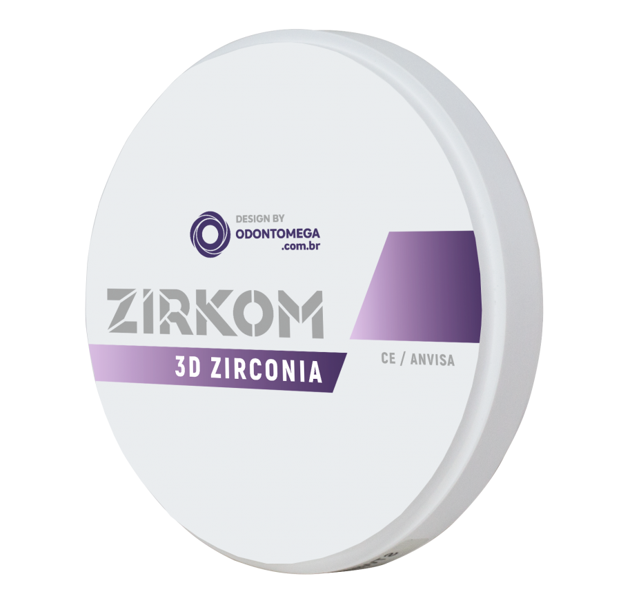 disco de zircônia zirkom 3d 25mm odontomega